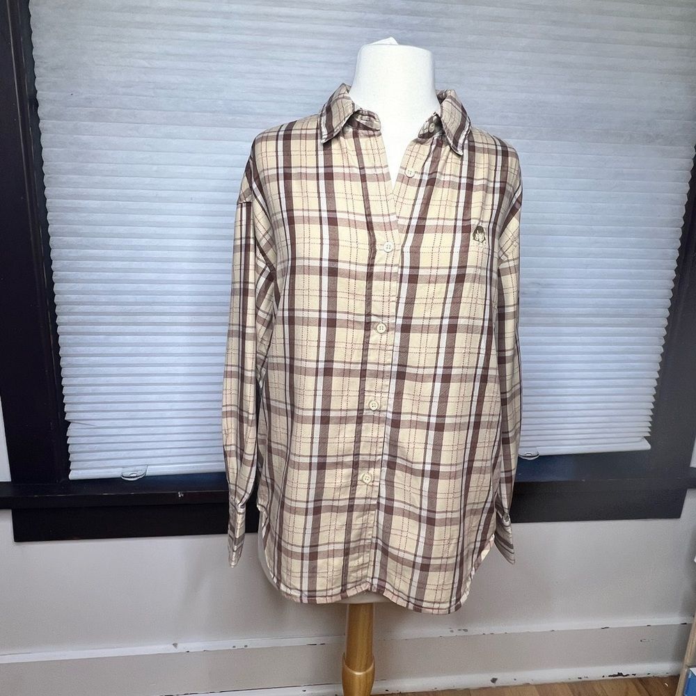 Peacebird Style Grunge Plaid Buttondown Shirt